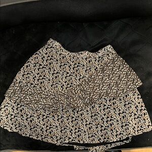 Black Cream Mini Skirt